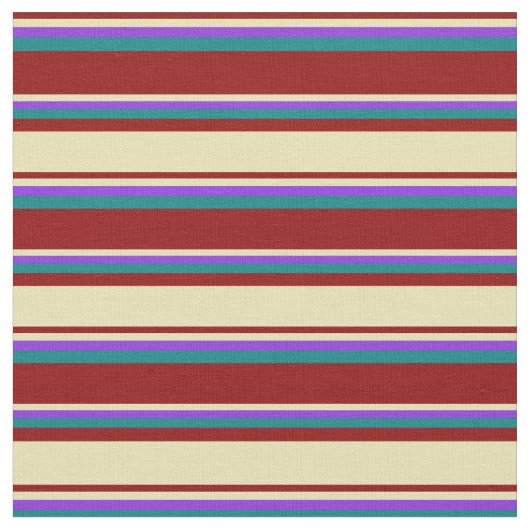 Tissu Rouge foncé, Tan, Violet et Turquoise (Fermer)