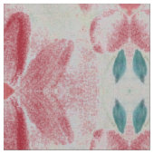 Tissu Rouge grange Floral avec turquoise (Fermer)