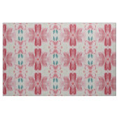 Tissu Rouge grange Floral avec turquoise (Fat Quarter)