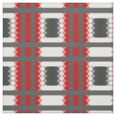 Tissu rouge gris et blanc géométrique (Échantillon)
