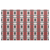 Tissu rouge gris et blanc géométrique (Fat Quarter)