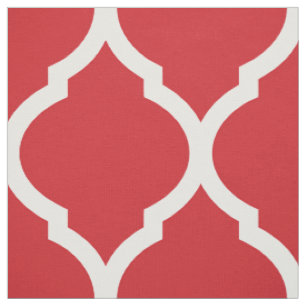 Tissu Rouge Marocain Quatrefoil Grande Échelle