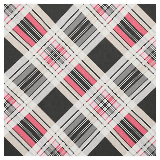Tissu Rouge noir blanc plaid (Échantillon)