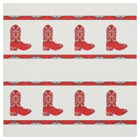Tissu rouge occidental de botte de cowboy de (Échantillon)