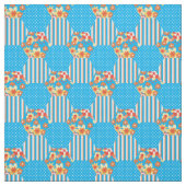 Tissu Rouge orange jaune bleu Faux Motif de patchwork (Échantillon)
