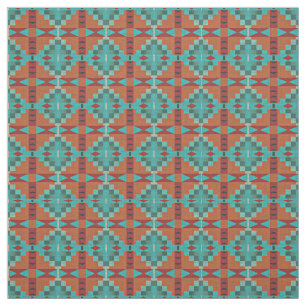 Tissu Rouge Orange Turquoise Turquoise Vert Éthique