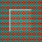 Tissu Rouge Orange Turquoise Turquoise Vert Éthique (Carreau)