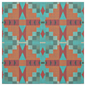 Tissu Rouge Orange Turquoise Turquoise Vert Éthique (Échantillon)