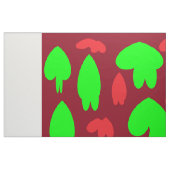 Tissu Rouge profond avec des formes vertes vives art con (Fat Quarter)