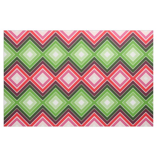 Tissu Rouge Rose Blanc Et Vert (Fat Quarter)