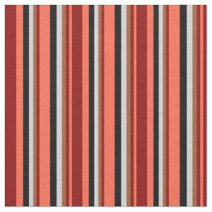 Tissu Rouge, Rouge foncé, Sienne, gris clair et noir
