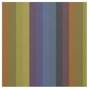 Tissu Rouge Rouille, Moutarde & Rayures Rétro Indigo