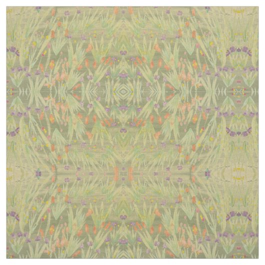Tissu Rouge rouille profond vert et violet (Échantillon)