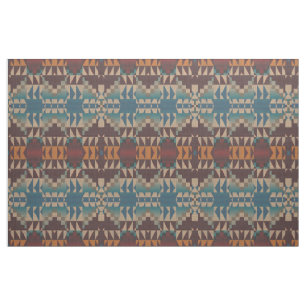 Tissu Rouge Taupe Brown Turquoise Bleu Orange