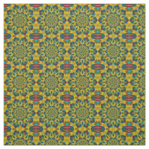 Tissu Rouge Turquoise Jaune moderne Ethnic Textile Triba