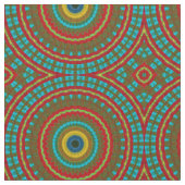 Tissu Rouge Turquoise Jaune moderne Ethnic Textile Triba (fermé)