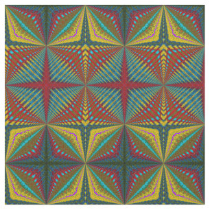 Tissu Rouge Turquoise Jaune moderne Ethnic Textile Triba