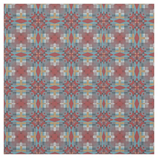 Tissu Rouge Turquoise Turquoise Bleu ocre Jaune Aspect e (Échantillon)