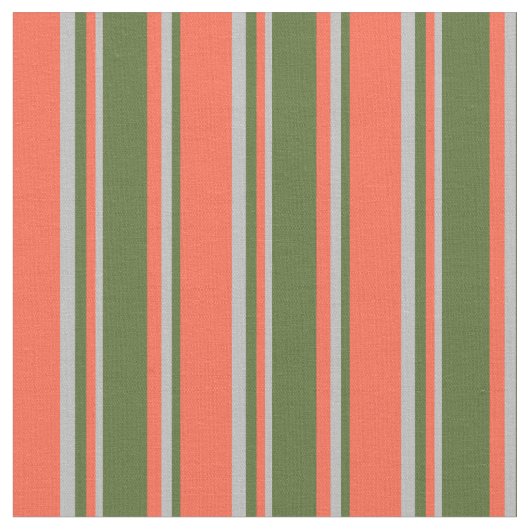 Tissu Rouge, vert foncé et rayures grises (Fermer)