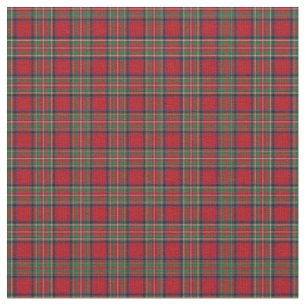 Tissu Rouge Vert Plaid Rustique Classic Stewart Tartan
