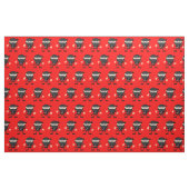 Tissu Rouge vif avec Ninjas (Fat Quarter)
