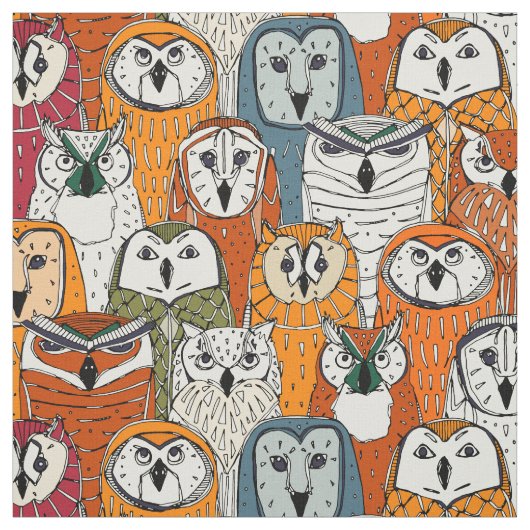 Tissu rouille de hiboux (Échantillon)