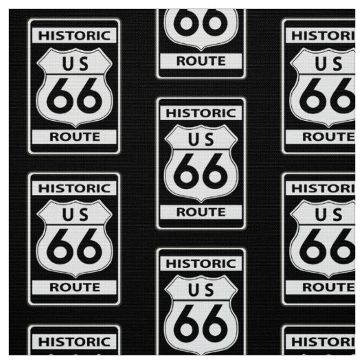 Tissu Route historique 66 Noir (Échantillon)