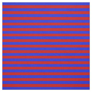 Tissu Royal bleu, rouge vif stipe, rayures