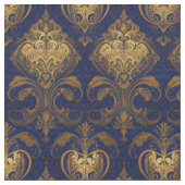 Tissu Royal Blue et Gold Damask Design (Fermer)