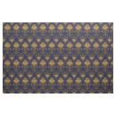 Tissu Royal Blue et Gold Damask Design (Fat Quarter)