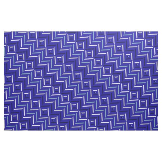 Tissu Royal Blue Grey-Blue Silver Navy & White Patterned (Fat Quarter)