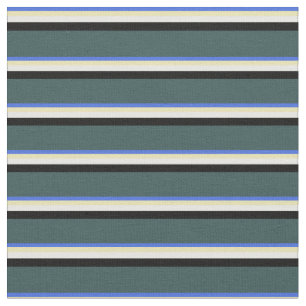 Tissu Royal Blue, Tan, White, Black et Dark Slate Grey