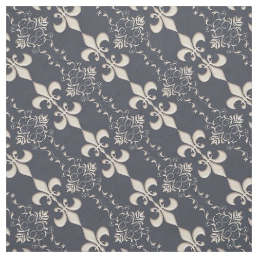 Tissu Royal, motif de Fleur de Lis (Échantillon)