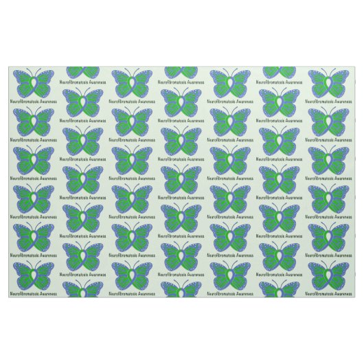 Tissu Ruban de conscience de papillon de (Fat Quarter)