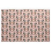 Tissu Ruban de conscience de papillon de cancer du corps (Fat Quarter)