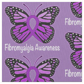 Tissu Ruban de conscience de papillon de fibromyalgie (fermé)