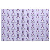 Tissu Ruban de conscience d'épilepsie avec le phare de (Fat Quarter)
