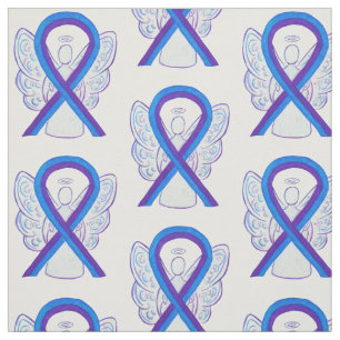 Tissu Ruban de sensibilisation au violet et au bleu Mati