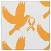 Tissu Ruban orange de conscience avec la colombe de (fermé)