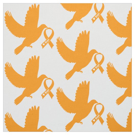 Tissu Ruban orange de conscience avec la colombe de (Échantillon)