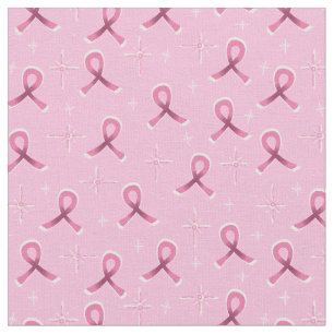 Tissu Ruban rose pour cancer du sein rose