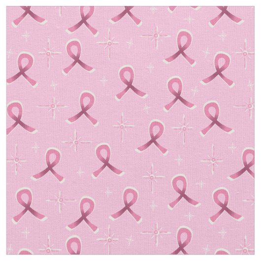 Tissu Ruban rose pour cancer du sein rose (Fermer)