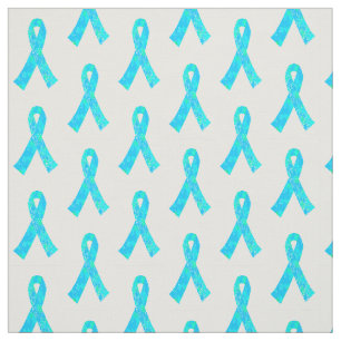 Tissu Ruban turquoise de motif de casse-tête de bleu de
