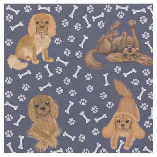 Tissu Ruby Cavalier King Charles Spaniel Fabric (Fermer)