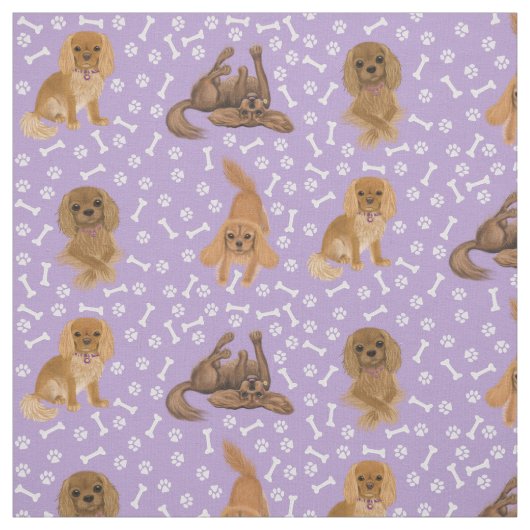 Tissu Ruby Cavalier King Charles Spaniel Fabric (Échantillon)
