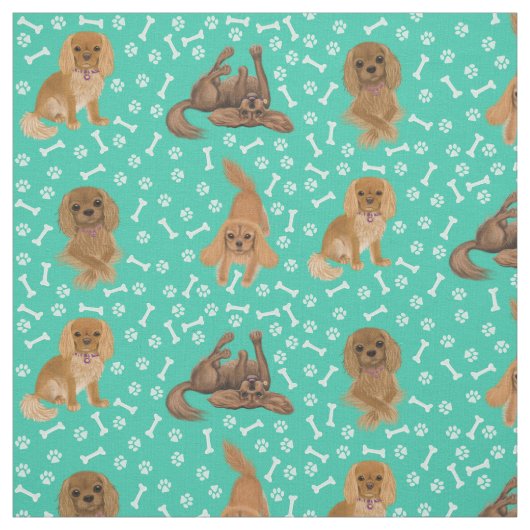 Tissu Ruby Cavalier King Charles Spaniel Fabric (Échantillon)