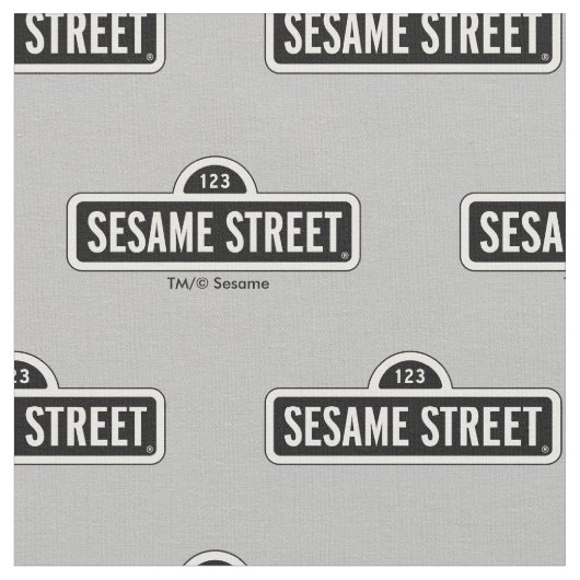 Tissu Rue Sésame | Logo B&W (Fermer)