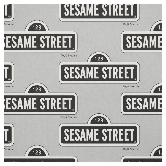 Tissu Rue Sésame | Logo B&W (Échantillon)