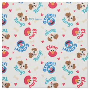 Tissu Rue Sésame Tango, Elmo et Motif Grover