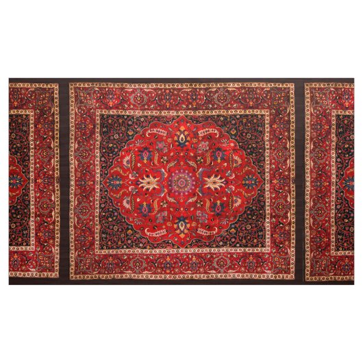 Tissu Rug perse rouge de Mashhad (Yard)